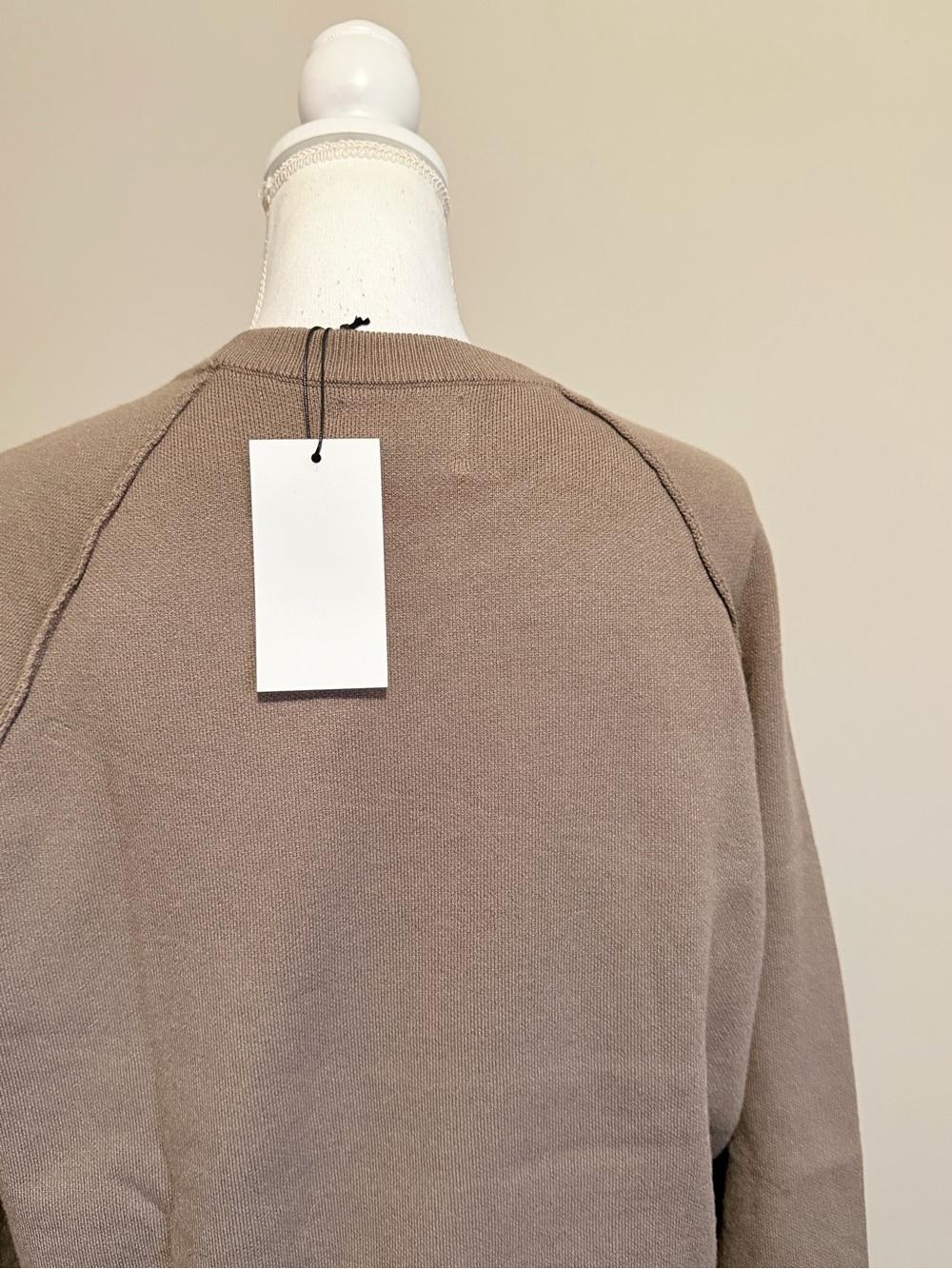 Stitches + Stripes Oversized Knit Sweater Sz Large Cozy Crewneck Soft Taupe NWT - Picture 6 of 9